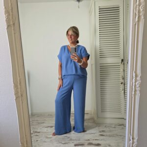 Tweedelig Pak Daisy Jeansblauw