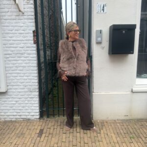 Kanten Top Daphne Chocoladebruin