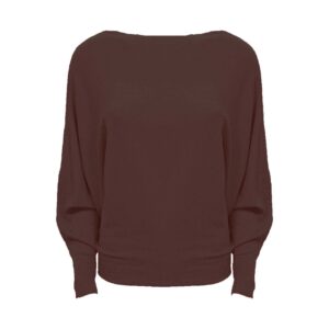 Vleermuismouw Trui Mia Chocoladebruin