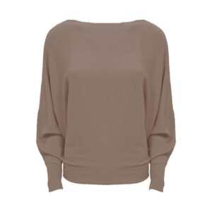 Vleermuismouw Trui Mia Taupe