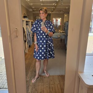 Jurk Polkadot Donkerblauw
