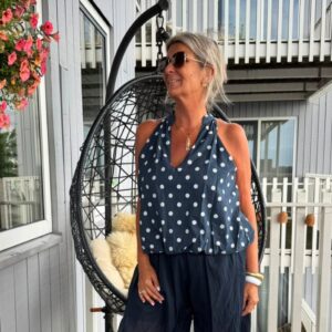 Blouse Polkadot Donkerblauw