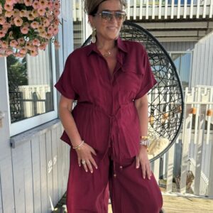 Tweedelig Pak Demi Bordeauxrood