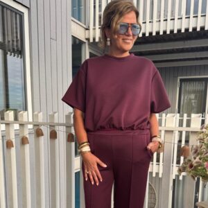 Tweedelig Pak Elize Bordeauxrood