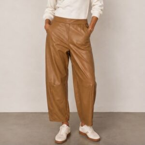 Leatherlook Balloon Broek Beige