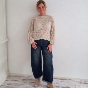 Vleermuismouw Top Liv Beige