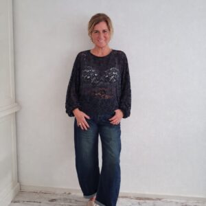 Vleermuismouw Top Liv Donkerblauw